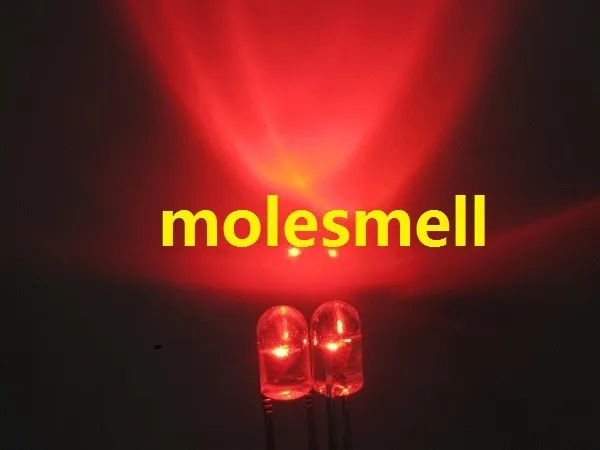 

500pcs 3mm Red Round Flangeless Bright Water Clear LED Leds Lamp Light 2-Pin free shipping