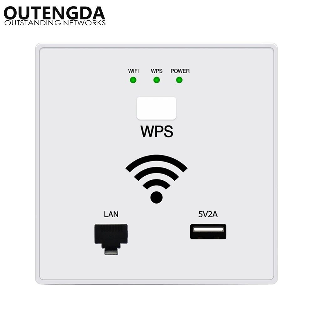 300 Мбит/с в стене WiFi точка доступа Беспроводная розетка AP для отеля Wi-Fi проект мини