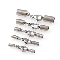 5pieceslot stainless steel lobster clasps end caps clasps jewelry connector fit 22 5345mm leather cord diy fashion jewelry