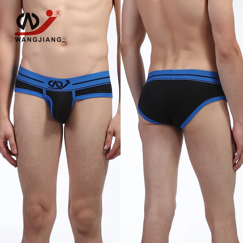 Мужские трусы брифы из вискозы черные слипы бикини бандаж для пениса молодых
