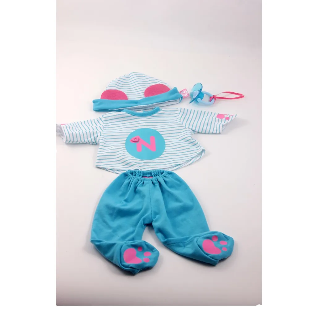 blue sets Модный костюм, наряды для 42 см/16 дюймов, Nenuco y su Hermanita, детские куклы, одежда, голубые наряды, кукла с пустышкой, аксессуары - Цвет: blue sets