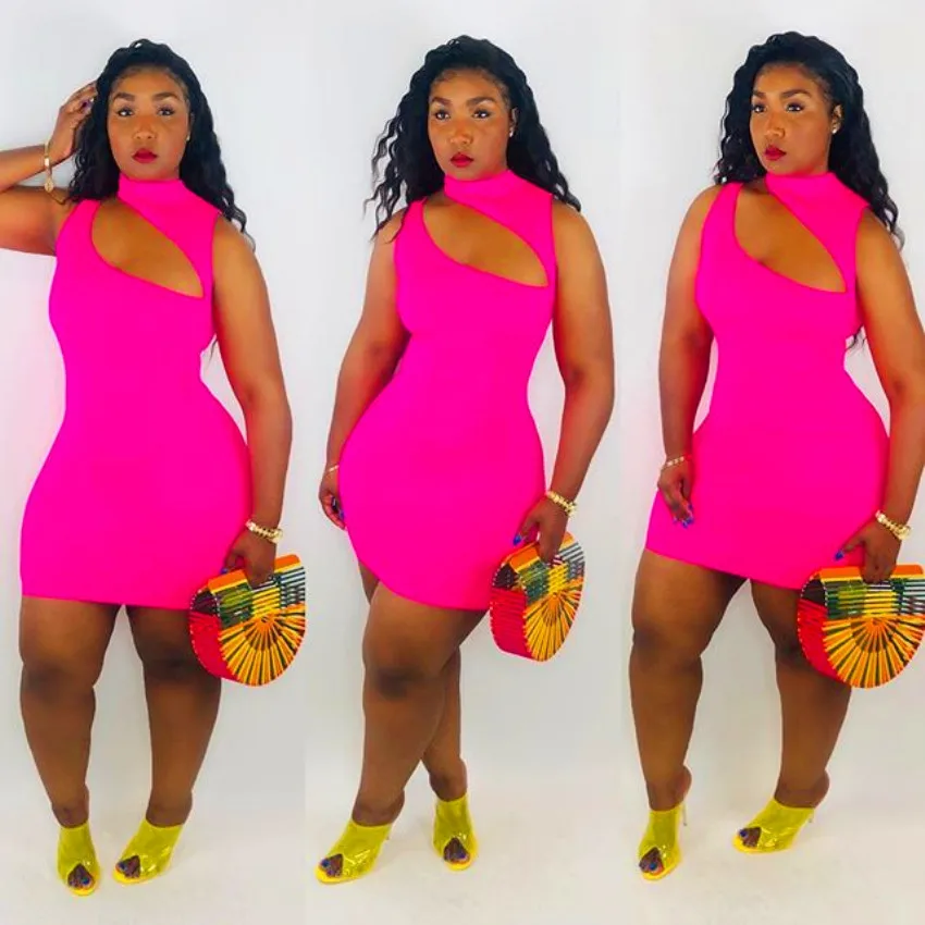 2019 Новый Для женщин Лето вырез спереди с высокой горловиной без рукавов