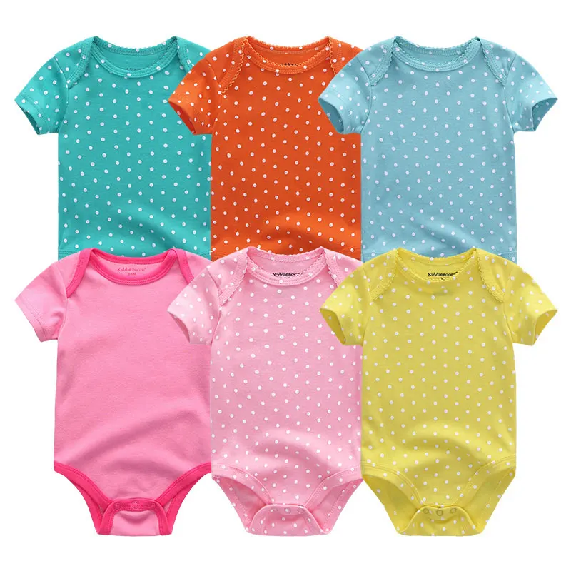 BDS6066-Baby Rompers Одежда для малышей; 6 шт/лот; комбинезоны унисекс для новорожденных мальчиков и девочек; roupas de bebe; хлопковые комбинезоны для малышей; одежда с короткими рукавами для малышей - Цвет: BDS6066-Baby Rompers