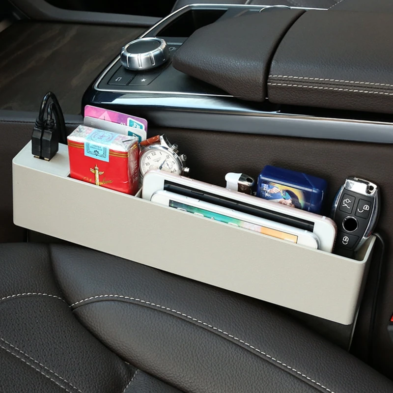 Органайзер для автомобильного сиденья 2 USB зарядное устройство Коробка хранения
