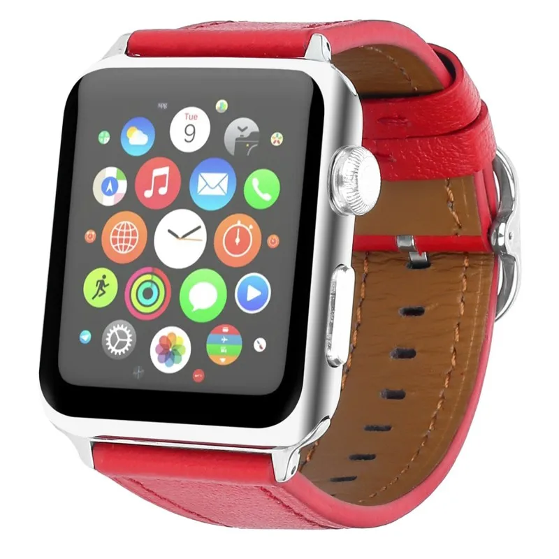 Классический ремешок из натуральной кожи для Apple Watch iWatch Band 44 мм 42 мм 40 мм 38 мм Серия 1 2 3 4 браслет металлическая Пряжка ремешок для часов