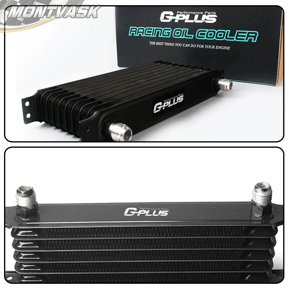 15 Row AN10 Transmission Engine Oil Cooler + 7&quot 12V Fan Fittings |