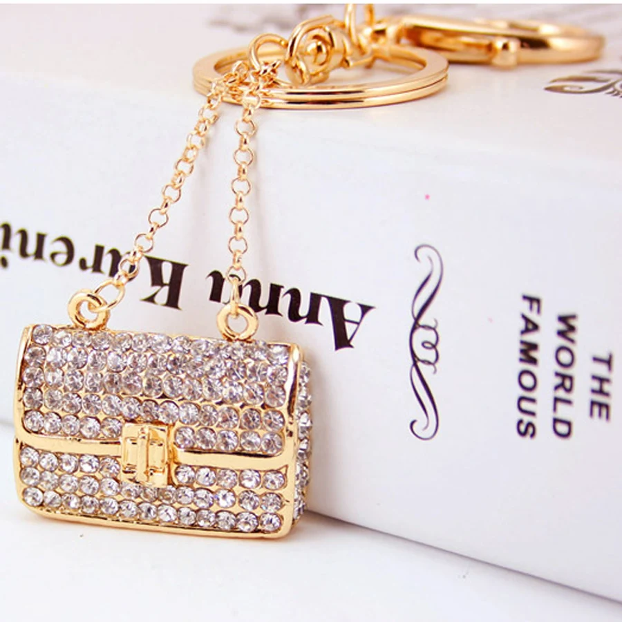 Прекрасная подвеска Сумочка Стиль брелок модные стразы с украшением в виде