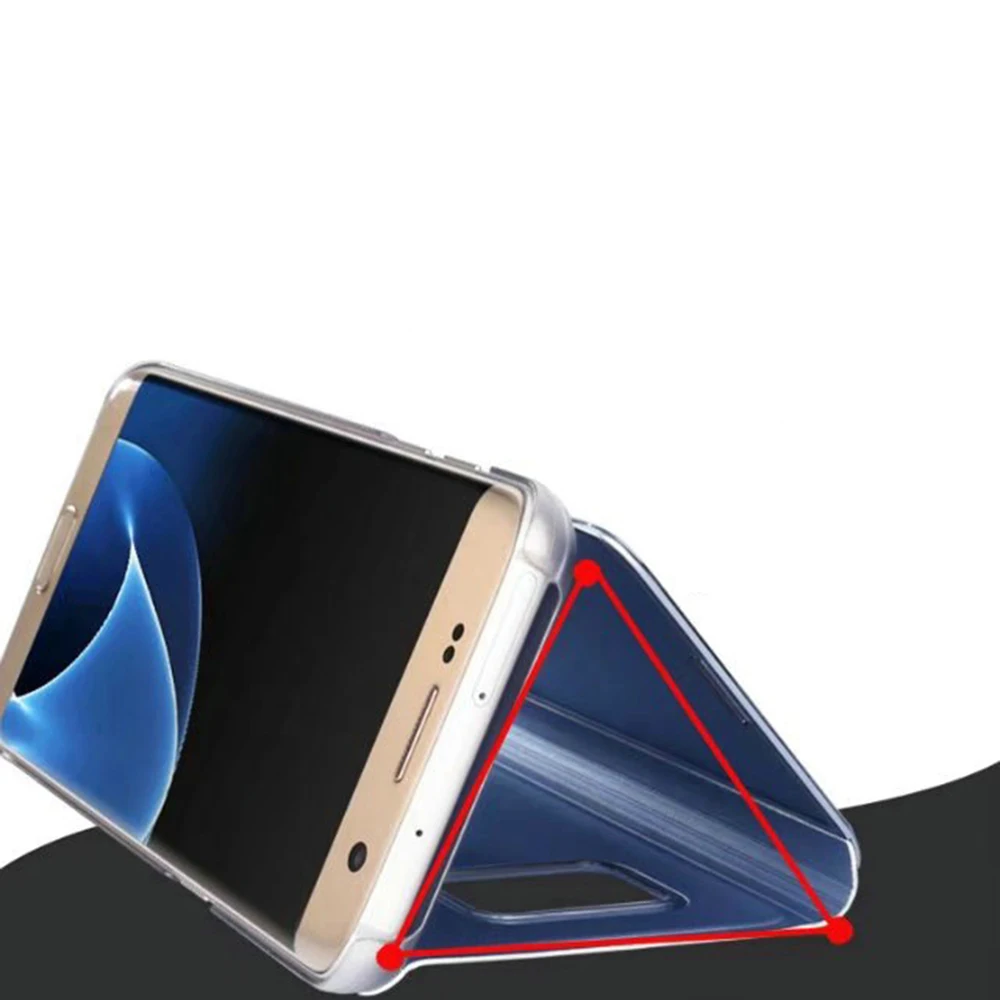 Зеркальный чехол для Samsung Galaxy J7 Prime прозрачные откидные Чехлы 5 дюйма Защитные