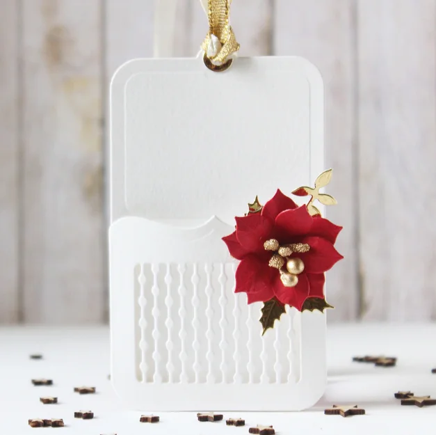 Новинка 2018 года Рождество POINSETTIA Цветок Металлический трафарет трафареты для DIY
