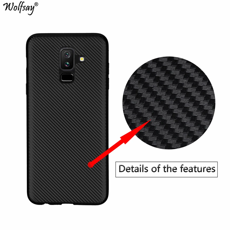 Carbon Brushed Case For Samsung Galaxy A6 Plus 2018 Cover A605 Slim Soft Silicone Cases / J8 |