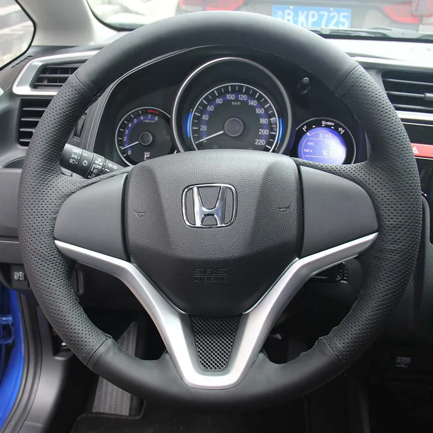 

Чехол на руль для Honda FIT 3rd generation 2014, автомобильный Стайлинг, сделай сам, натуральная кожа, Нескользящие Дышащие чехлы