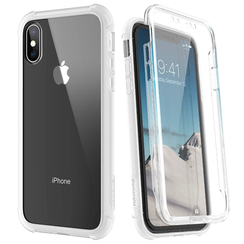 Прозрачный жесткий прозрачный чехол для iPhone XS XR бампер с полной защитой и