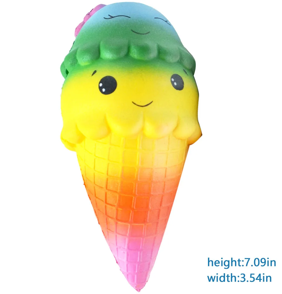 big ice cream Красочные мягкие и милые ложка для мороженого медленно поднимающийся Jumbo Еда Squishies Крем Для Снятия Стресса Squeeze игрушка в подарок для детей - Цвет: big ice cream