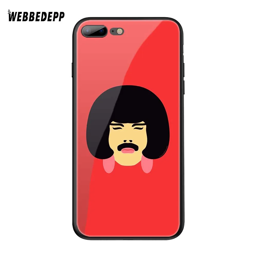 TG15 Чехол WEBBEDEPP queen band Freddie Mercury из закаленного стекла TPU для Apple iPhone 6 6S 7 8 Plus 5 5S SE XR X XS 11 Pro MAX чехол - Цвет: TG15