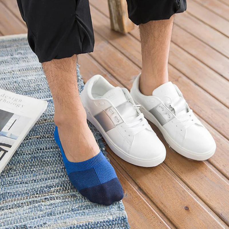 5 пар хлопковых мужских носков деловые невидимые лодочки летние дышащие носки