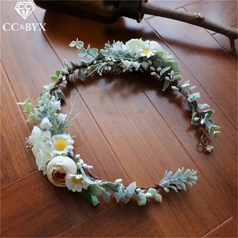 CC Engagement Jewelry Tiara Crown Fairy White Rose Leaf Wedding Hair Accessories For Bridal Seaside Beach Party Gifts Diy mq039 |