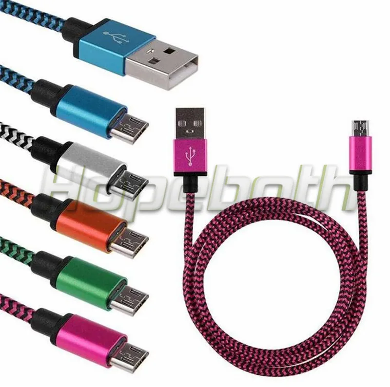 

Micro USB Cable Nylon braided Copper Charger Sync Data Cable Cord for Andriod Smart Phone samsung galaxy S7 edge S6 S4