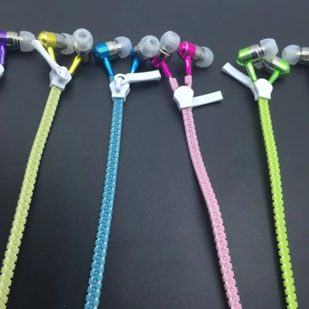 3 5 мм In ear Zipper светящиеся наушники стерео Бас Спорт на открытом воздухе микрофон