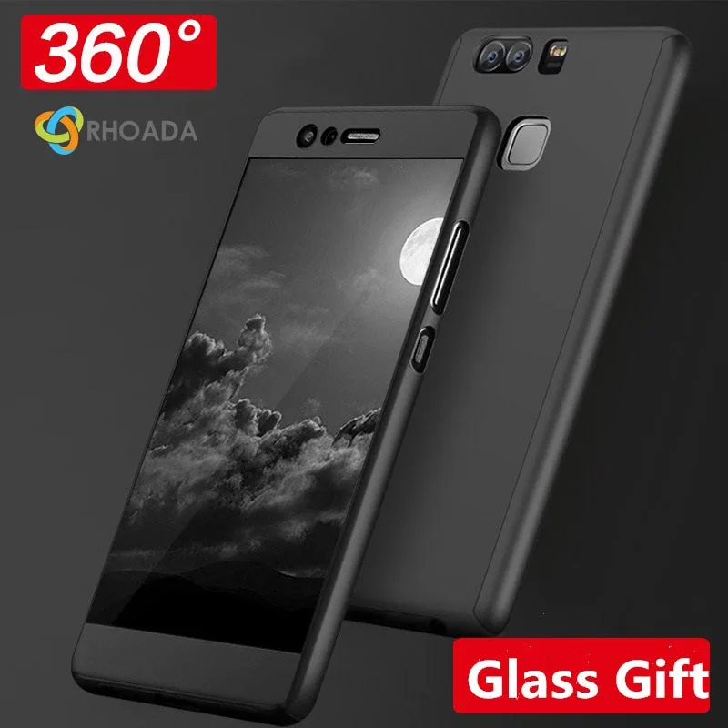 Beira 360 Full Coverage Hard Plastic Phone Case For Huawei P9 Plus Lite Tempered Glass Gift Shockproof Couqe P10 |