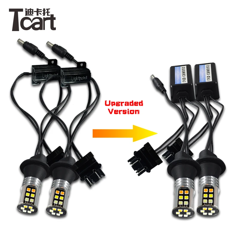 

Tcart For Nissan X-TRAIL T31 201 DRL Turn Signal Light LED Car Lights 7440 WY21W Daytime Running Light+Turn Signal light