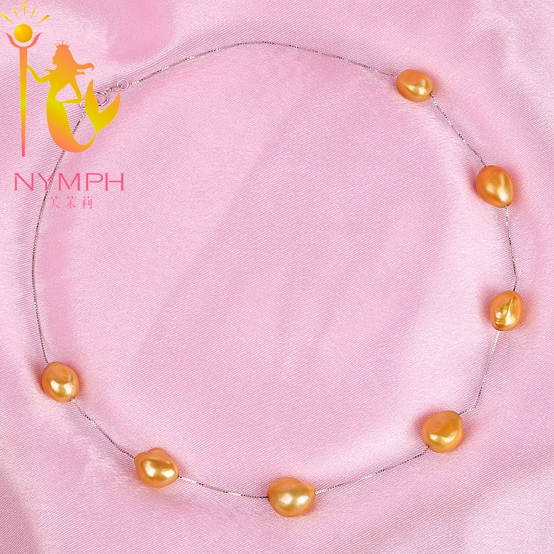 [NYMPH] Pearl Jewelry Natural Fresh Water Necklace Choker Genuine Baroque Trendy For Women X112 | Украшения и аксессуары
