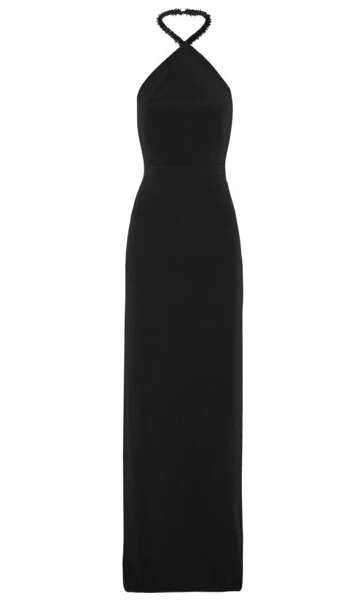 Summer Style Abendkleider Sheath Floor Length Off The Shoulder Halter Sleeveless Slit Back Long Black Evening Dresses 2015 | Свадьбы и