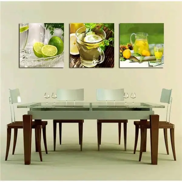 3 Панель современные печатные фрукты картина с лимонами Картина на холсте Kicthen