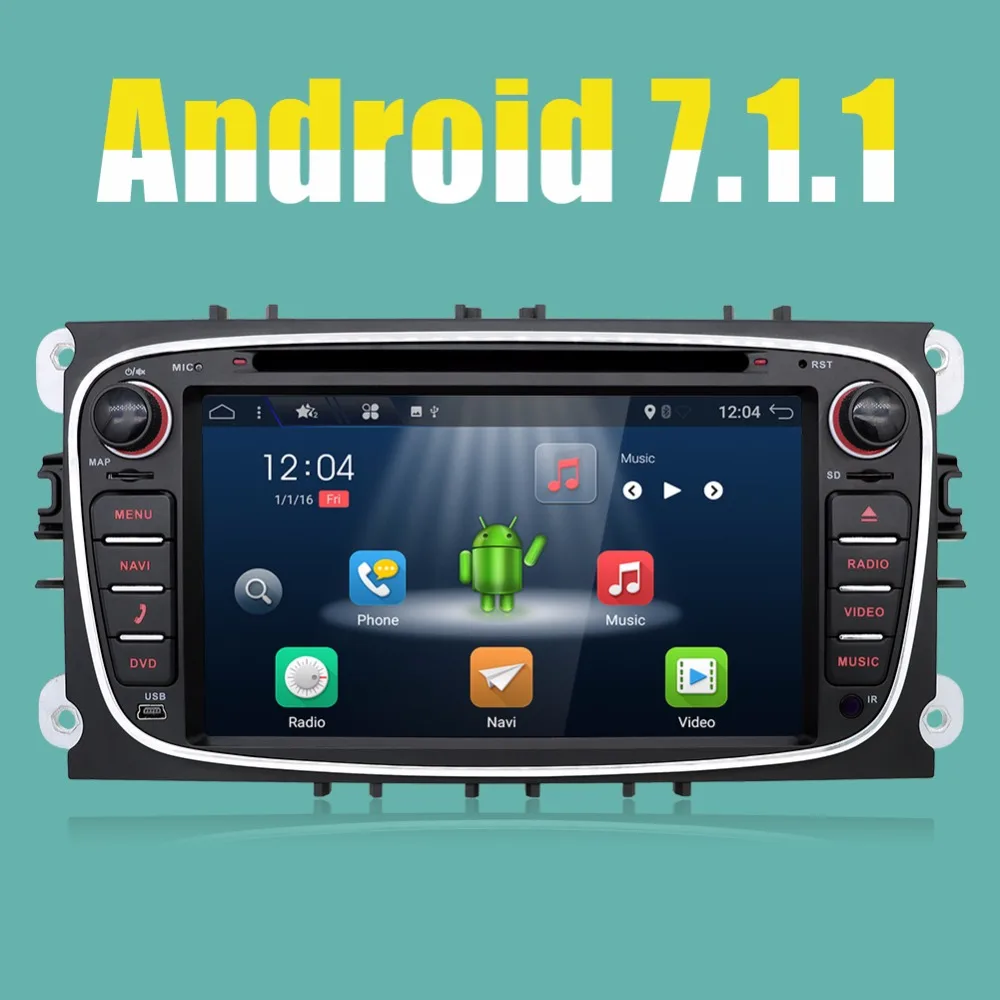 Bpsion Автомобильный мультимедийный плеер Android 7.1.1 gps 2 Din dvd автомобиля для FORD/Focus/S