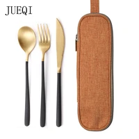 jueqi tableware set cutlery stainless steel 304 utensils kitchen dinnerware include knife fork teaspoons camping dinnerwar 1810
