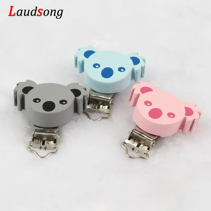 2 шт. коала в форме пустышки клип деревянные бусины прорезыватель аксессуары