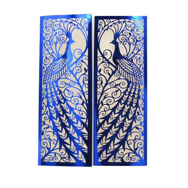 

New product amazing design card invitation wedding laser cut peacock card invitation card wedding