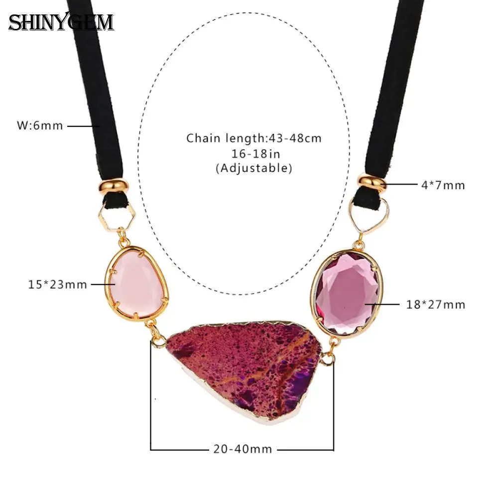 Женское Ожерелье-чокер ShinyGem ожерелье из натурального камня с золотым покрытием