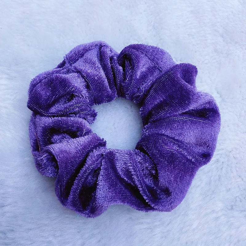 19 Purple 40 цветов, винтажные резинки для волос, бархатные резинки для волос, женские эластичные резинки для волос, для девушек, конский хвост, держатель, резинки для волос, аксессуары для волос - Цвет: 19 Purple