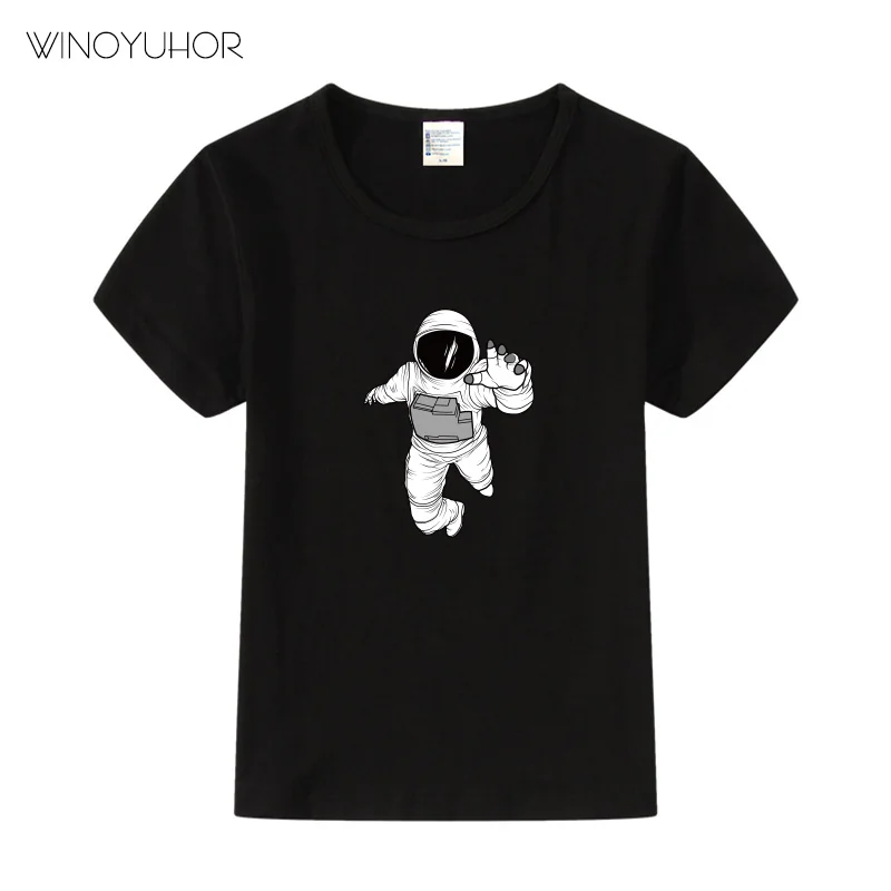 

2023 New Summer Children T-Shirt The Astronauts Space Cotton T Shirt Girl Short Sleeve Tshirts Kids Baby Clothes Boy Tops Tee