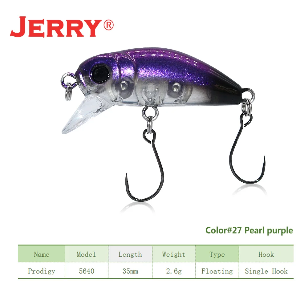 pearl purple Jerry 35 мм 2,6 г спиннинг медленно тонущиеся воблеры кренкбейт Форель Приманка для окуня пресноводный камень рыболовное снасти Оборудование - Цвет: pearl purple