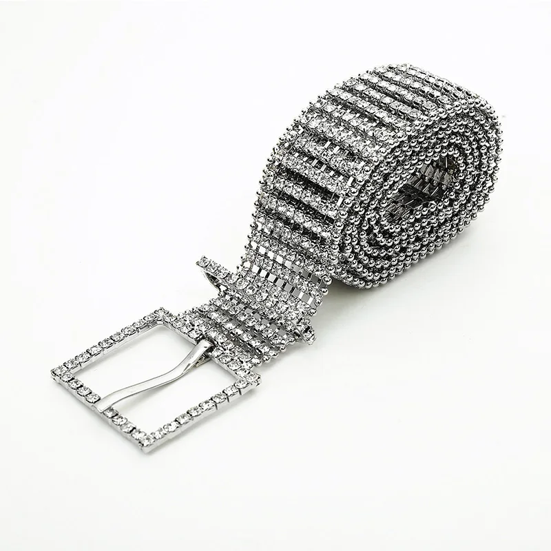 Rhinestone belt Роскошные блестящие стразы, пояс с кристаллами и бриллиантами, брендовый широкий пояс, аксессуары для ночного клуба, джинсы, женские платья Z40 - Цвет: Rhinestone belt