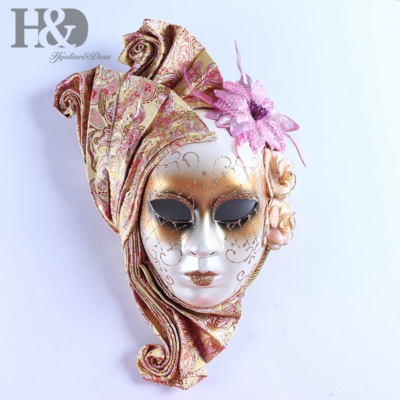 

H&D Pretty Mardi Gras Masquerade Full Venetian Female Mask For Party / Ball Prom / Wedding / Wall Decoration Novelty Gifts