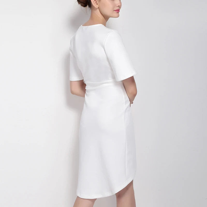 Женщины Летнее Платье 2016 Т Рубашка С Коротким Рукавом Глубокий V Шеи Вскользь