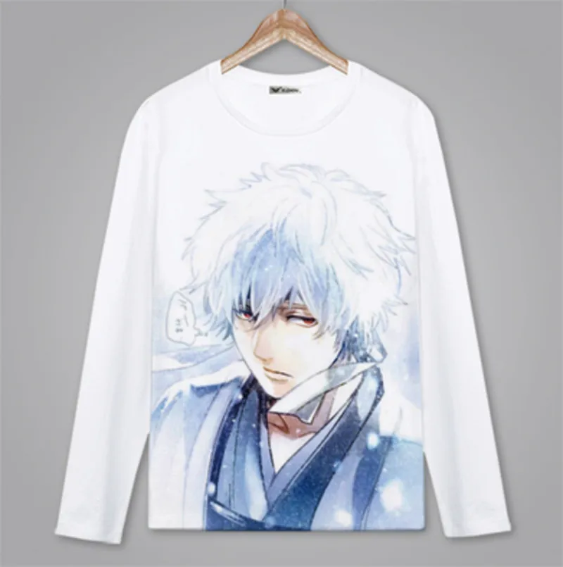 Весенне-осенняя футболка с длинными рукавами в стиле аниме GINTAMA; милая одежда унисекс; футболка из полиэстера для взрослых и детей; футболка в стиле Харадзюку для костюмированной вечеринки