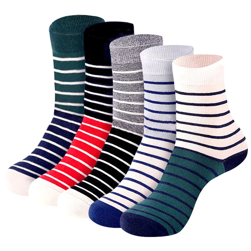 5 пар мужские длинные носки с принтом цветные весна осень мягкие теплые смешные в