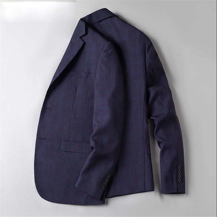 Блейзер Для мужчин Modis Slim Fit с длинным рукавом Повседневное пальто Для мужчин плюс Размеры 4Xl Однобортный Тонкий плед весна блейзер Masculino Ds50554