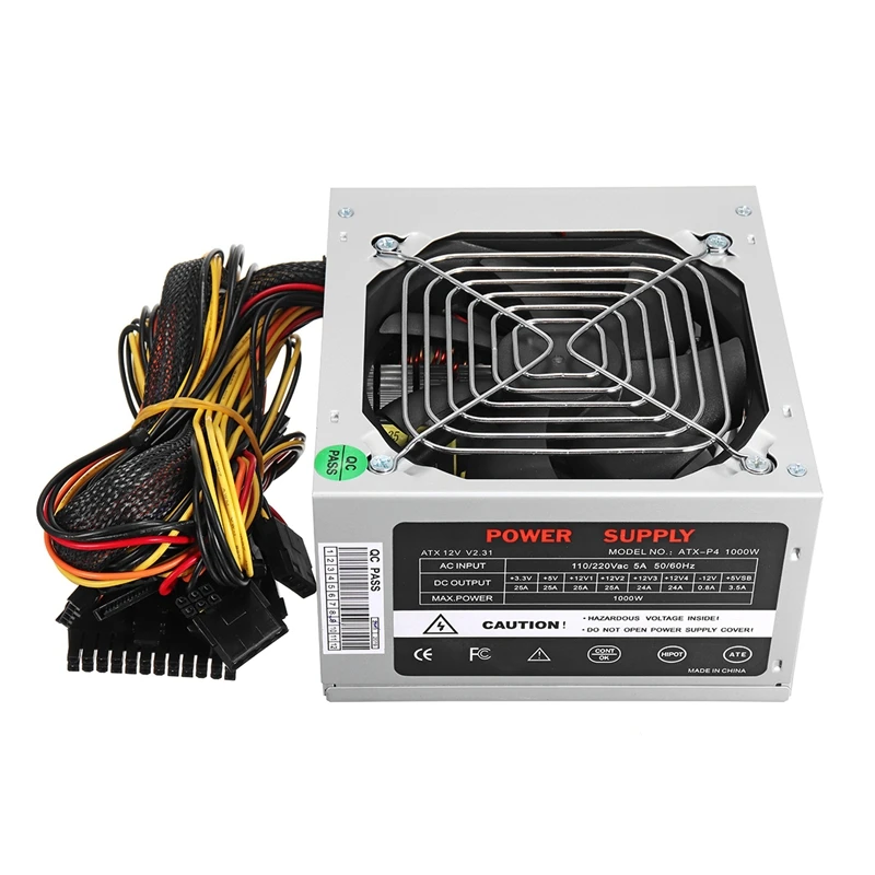 Макс 1000 Вт Atx тихий вентилятор питания подходит для Intel AMD Pc Psu Computer Miner Eu Plug|Кулеры и системы охлаждения