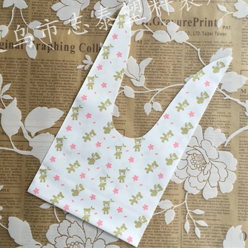 50 шт розовый лист мини медведь с кроличьими ушами для печенья мешки пластиковые