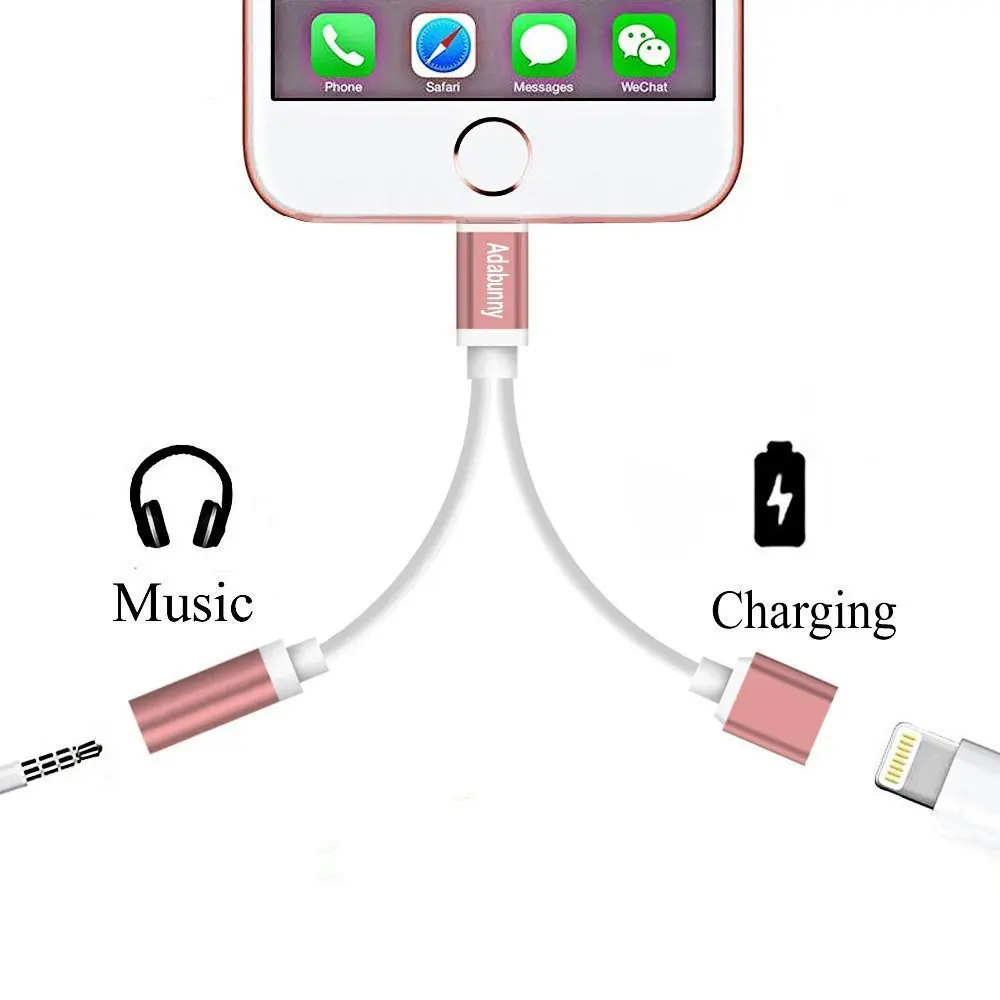 SanChow Беспроводной аудио адаптер для iPhone 7 2 в 1 Lightning Зарядное устройство и 3 5 мм Aux