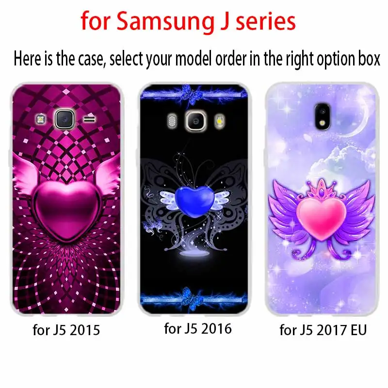 Чехол с крыльями сердец для Samsung Galaxy J6 J4 Plus J8 J3 J7 2018 J5 j7 2017 2016 j6 Prime|Бамперы| |