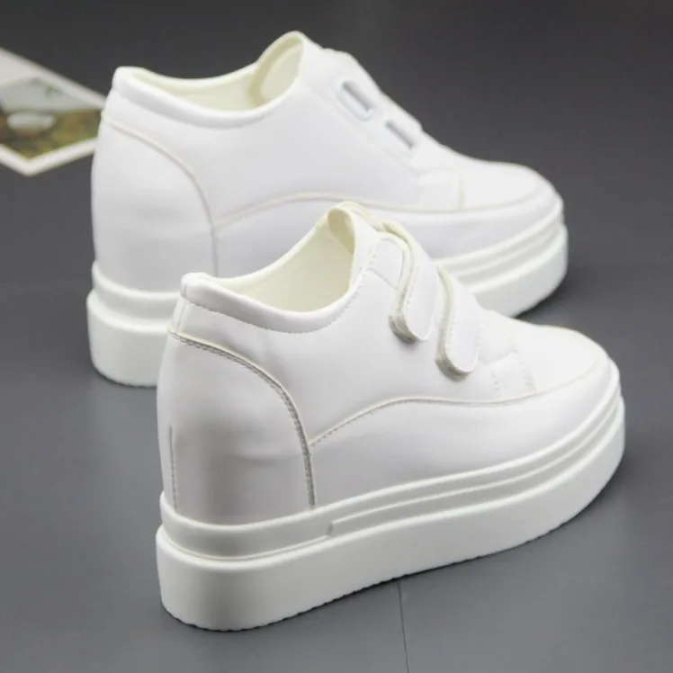 Женские кроссовки из ПУ кожи на платформе с высоким берцем | Обувь