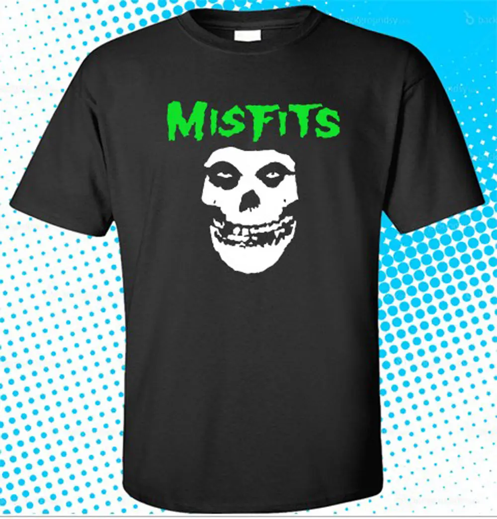 Новый Misfits панк-рок-группа череп логотип Для мужчин черный футболка Размеры S-3XL |
