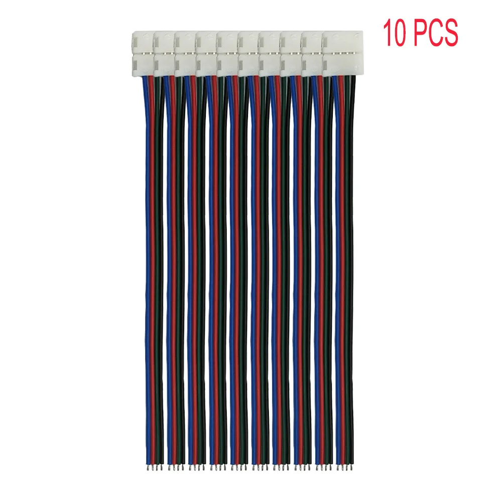 10 шт PCB кабель 4 Pin LED полоса подключения 3528 один цветной адаптер 8 мм световая