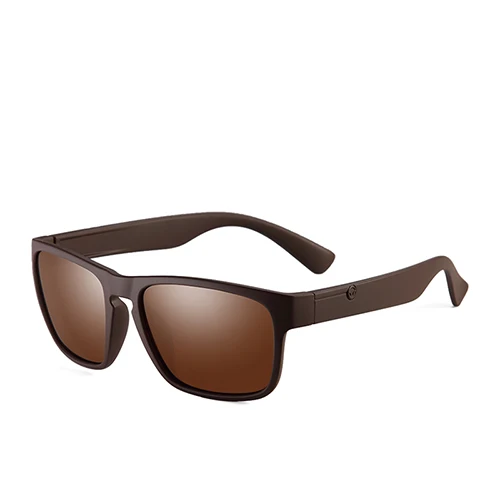 C3 Brown Brown Поляризационные брендовые солнцезащитные очки для мужчин, пластиковые очки de sol, мужские модные квадратные очки для вождения, дорожные солнцезащитные очки без коробки - Цвет линз: C3 Brown Brown