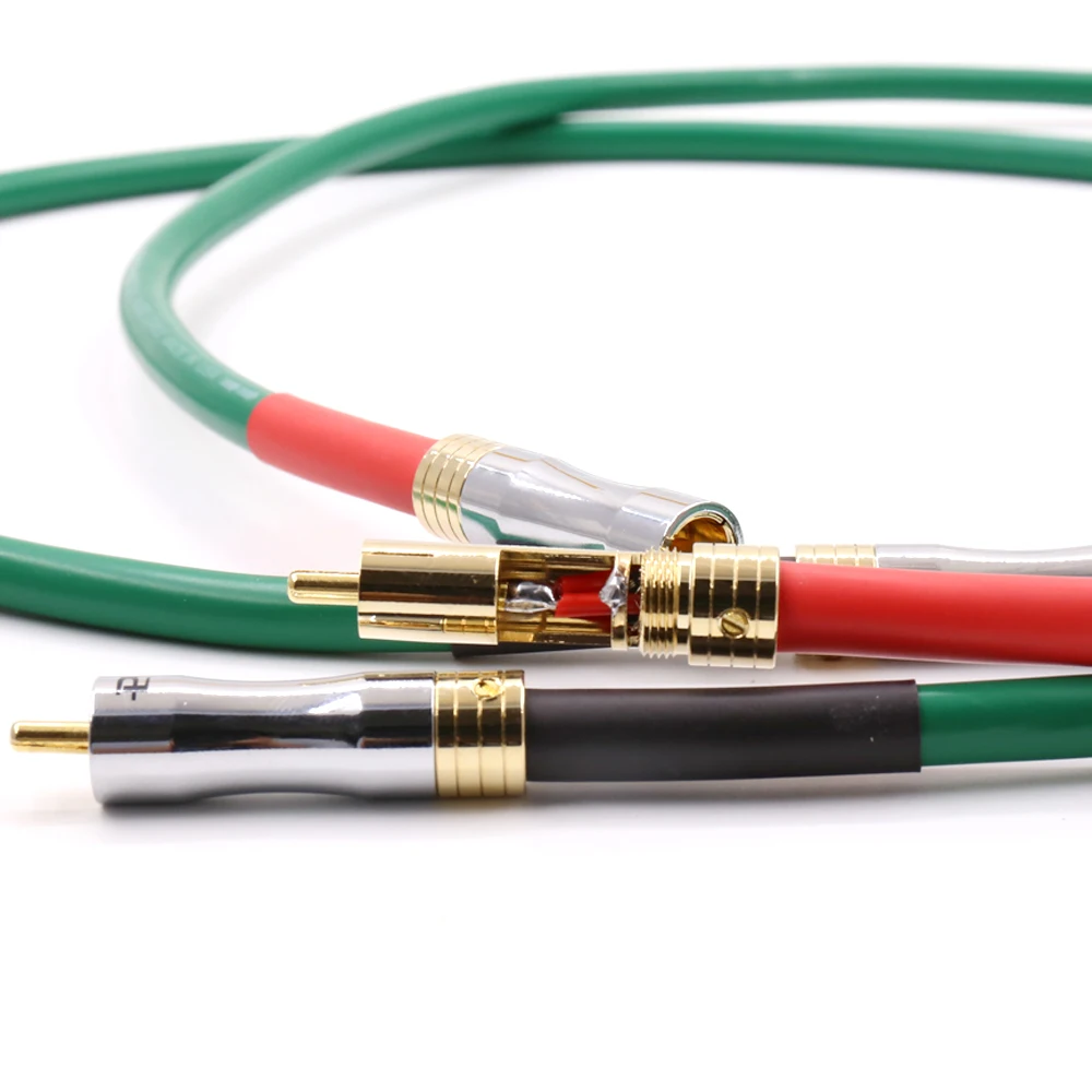 Hi Fi аудио разъем с позолоченными штекерами 0 5 3 м 4N медный RCA Соединительный